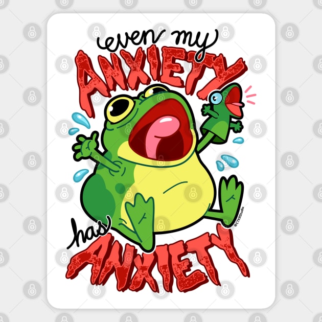 Anxiety Frog ~ My Anxiety Has Anxiety Magnet by CTKR Studio